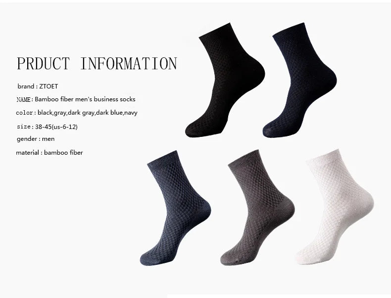 High Quality 10 Pairs/lot Men Bamboo Fiber Socks Men Breathable Compression Long Socks Business Casual Male Large size 38-45