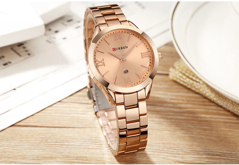 CURREN Women Watch Luxury Fashion Watches Woman Clock Stainless Steel Simple Business Wriswatches Ladies Relogio Feminino 9007