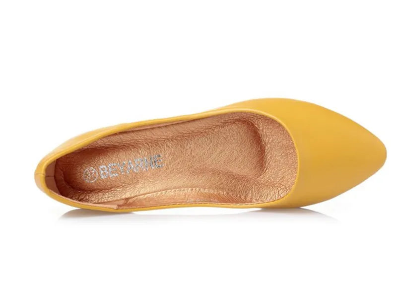 BEYARNE Leather Flat Shoes Woman Hand-sewn LeatherLoafers Cowhide SpringCandy colorCasualShoes Women Flats Women ShoeE531 - reetell