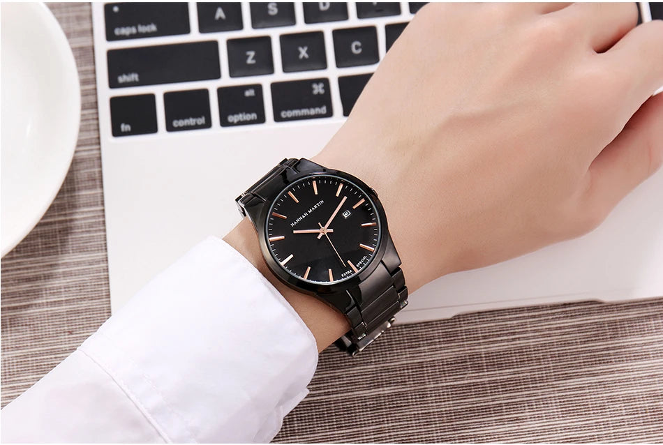 Men Watch Top Brand Luxury Calendar Stainless Steel Quartz Fashion Business Full Black Waterproof Sports Watch Relogio Masculino