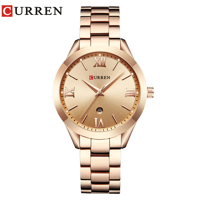 CURREN Women Watch Luxury Fashion Watches Woman Clock Stainless Steel Simple Business Wriswatches Ladies Relogio Feminino 9007