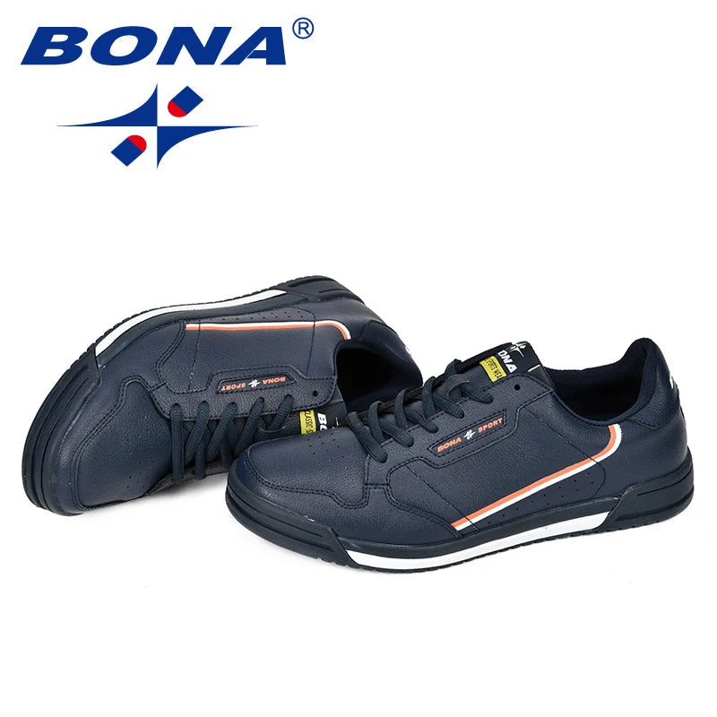 BONA Fashion Men Flats Shoes Autumn Breathable Men's Casual Shoes Trend Lightweight Leisure Shoes Comfortable Sneakers Shoes - reetell