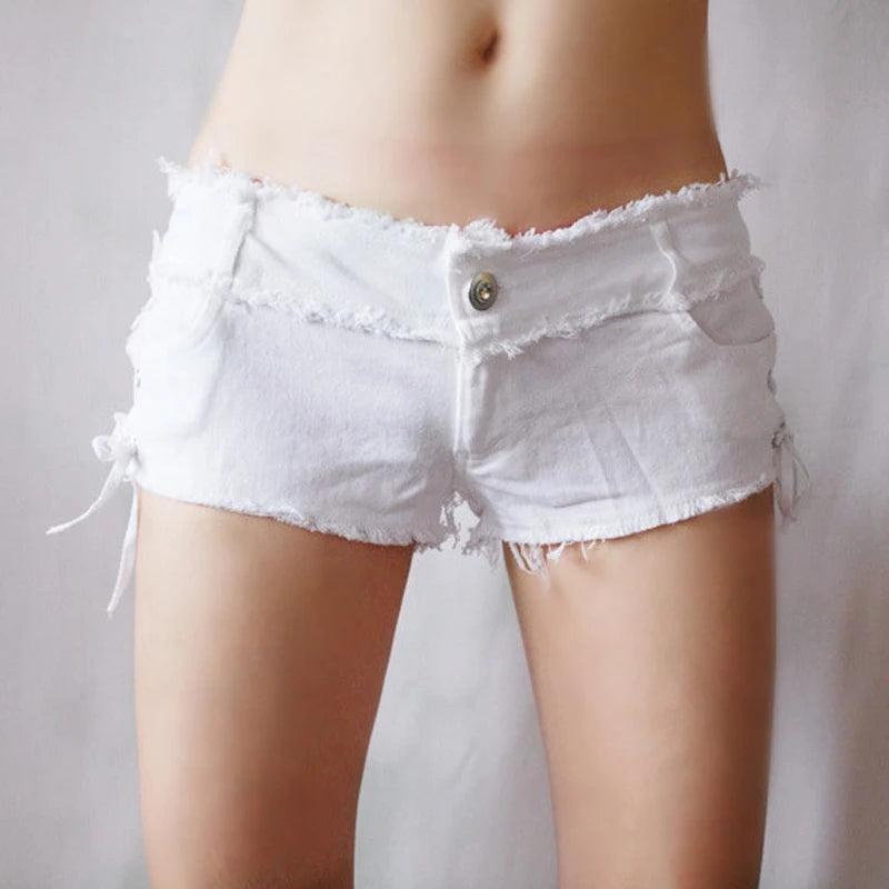 Sexy Women Tassel Low Rise Waist Hot Short Sexy Denim Booty Sexy Jeans Shorts Cute Micro Mini Short Club Wear Fashion F26 - reetell