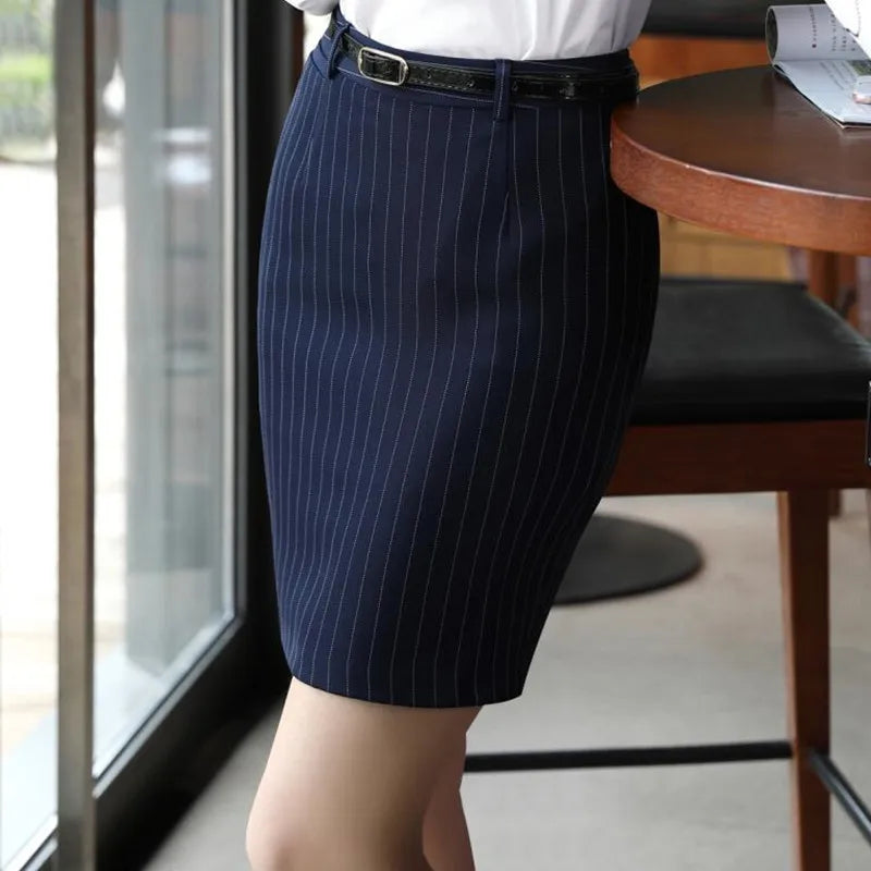 Naviu Spring Autumn Fashion Women Striped Skirt Elegant High Quality Formal Office Short Bottoms - reetell