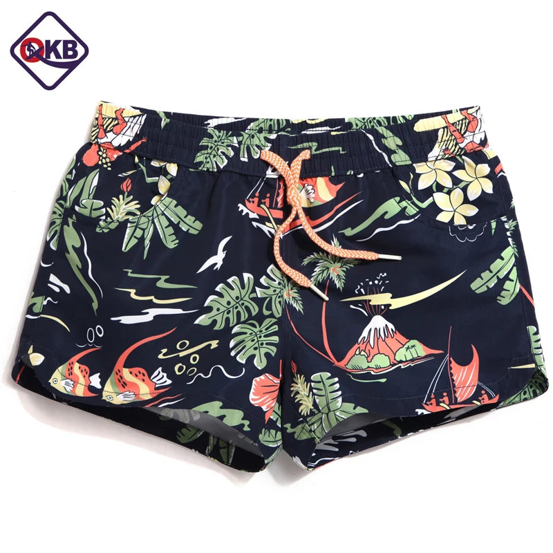 QIKE Lady Casual Shorts Women Coconut print  Shorts Ladies'  shorts Women Shorts Ladies' S Shortslight  Quick Drying Fabric - reetell