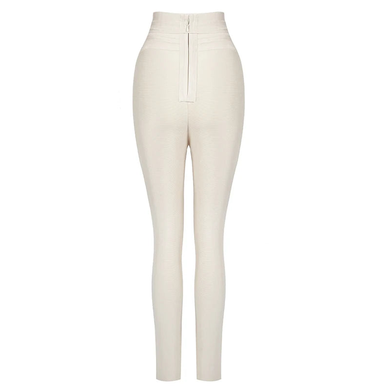 High Quality Women Pants With Sashes Skin Solid Bodycon Rayon Bandage Pants Hot Sale - reetell