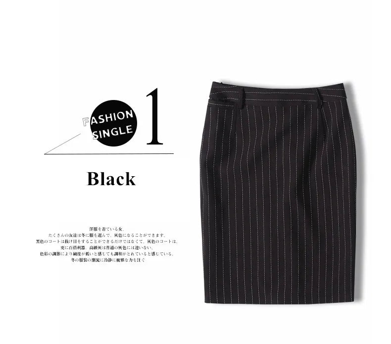 Naviu Spring Autumn Fashion Women Striped Skirt Elegant High Quality Formal Office Short Bottoms - reetell