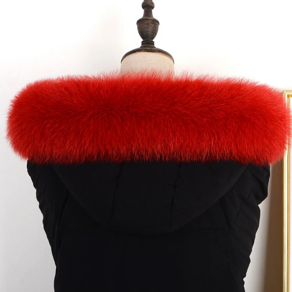 Real Fox Fur Collars Women Fur Genuine Collar Fashion Ribbon Detachable For Coat Multicolor Scarves C#1901 - reetell