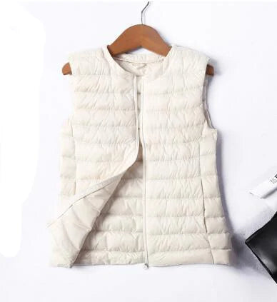 SEDUTMO Winter Ultra Light  Womens Down Jackets Vest Duck Down Doat Short Puffer Jacket O-neck Waistcoat ED036