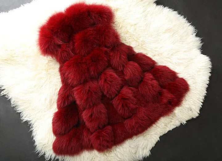 ZADORIN 4XL Female Fur Waistcoat Winter Warm Faux Fox Fur Vest Women High-Grade Cappa Fashion O-Neck Long Fur Coat Cardigan - reetell