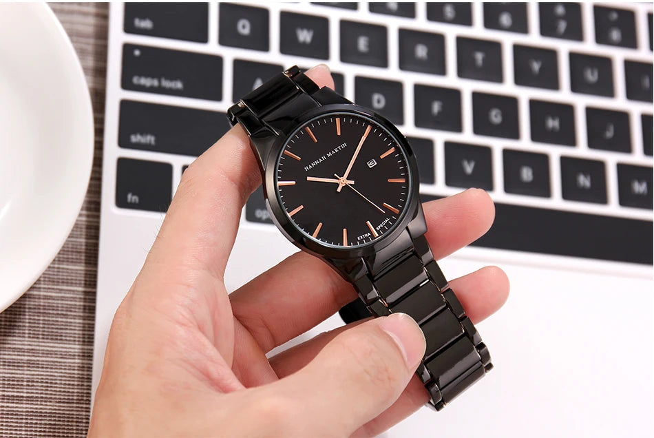 Men Watch Top Brand Luxury Calendar Stainless Steel Quartz Fashion Business Full Black Waterproof Sports Watch Relogio Masculino