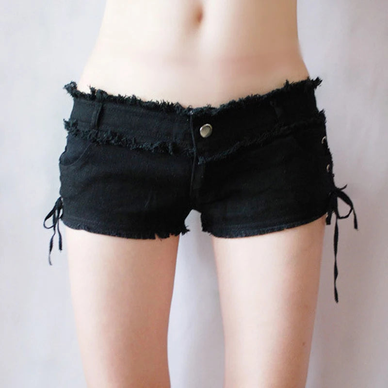 Sexy Women Tassel Low Rise Waist Hot Short Sexy Denim Booty Sexy Jeans Shorts Cute Micro Mini Short Club Wear Fashion F26 - reetell