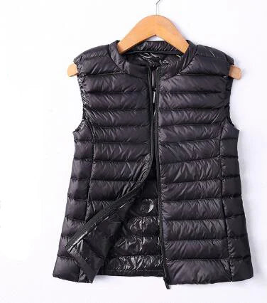 SEDUTMO Winter Ultra Light  Womens Down Jackets Vest Duck Down Doat Short Puffer Jacket O-neck Waistcoat ED036