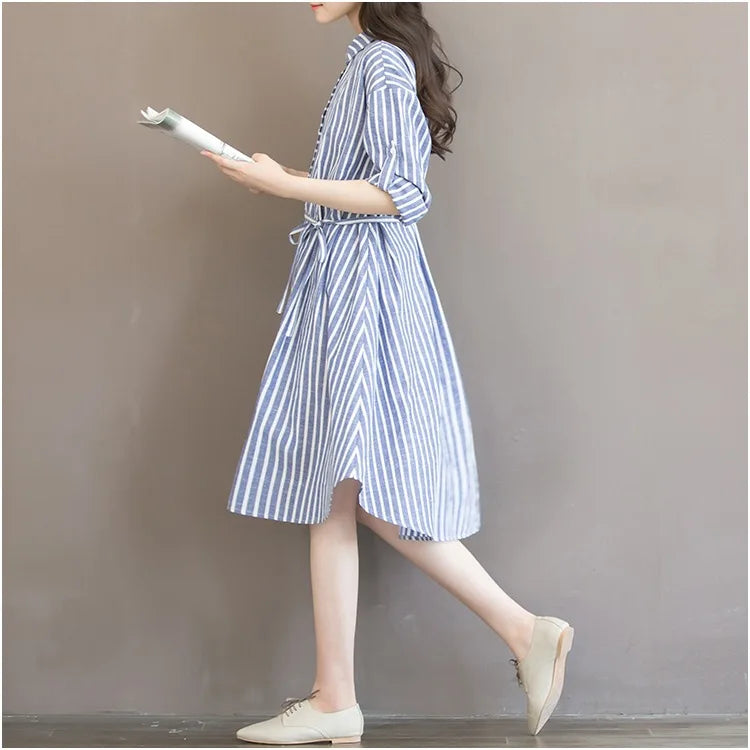 Striped Dress Lining  for Pregnant Maternity Women Clothes Breastfeeding   Pregnancy Long Sleeve