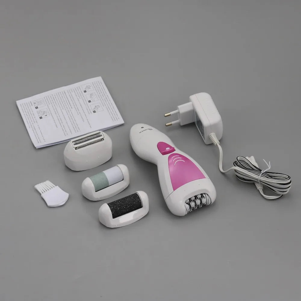 4in1 waterproof women epilator electric female epilator facial remover hair removal lady bikini trimmer callus shaver foot body - reetell