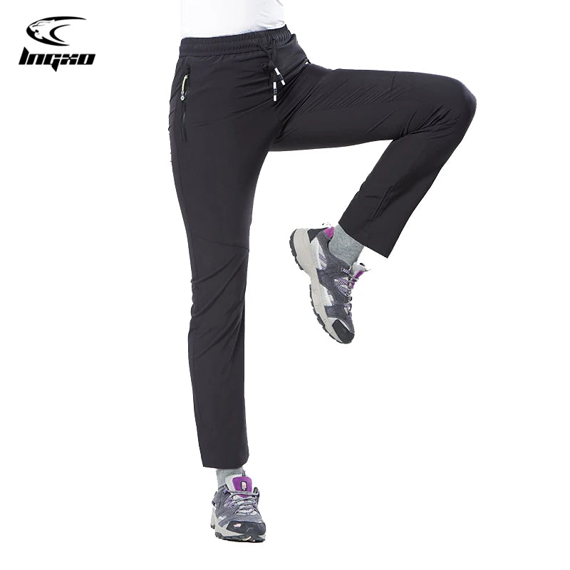 LNGXO Waterproof Trekking Hiking Pants Women Summer Quick Dry Camping Climbing Fishing Sport Outdoor Trousers Women Plus Size - reetell