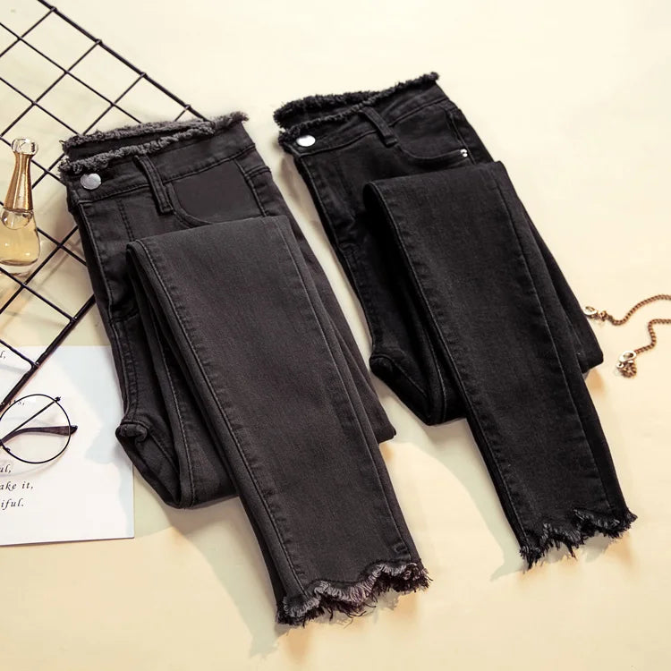 Jeans Female Denim Pants Black Color Womens Jeans woman Donna Stretch Bottoms Feminino Skinny Pants For Women Trousers - reetell