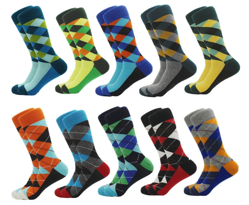 Classic Hot Sale Men Socks Funny Casual Business Dress Crew High Quality Socks Color Compression Happy Cotton Socks for Men