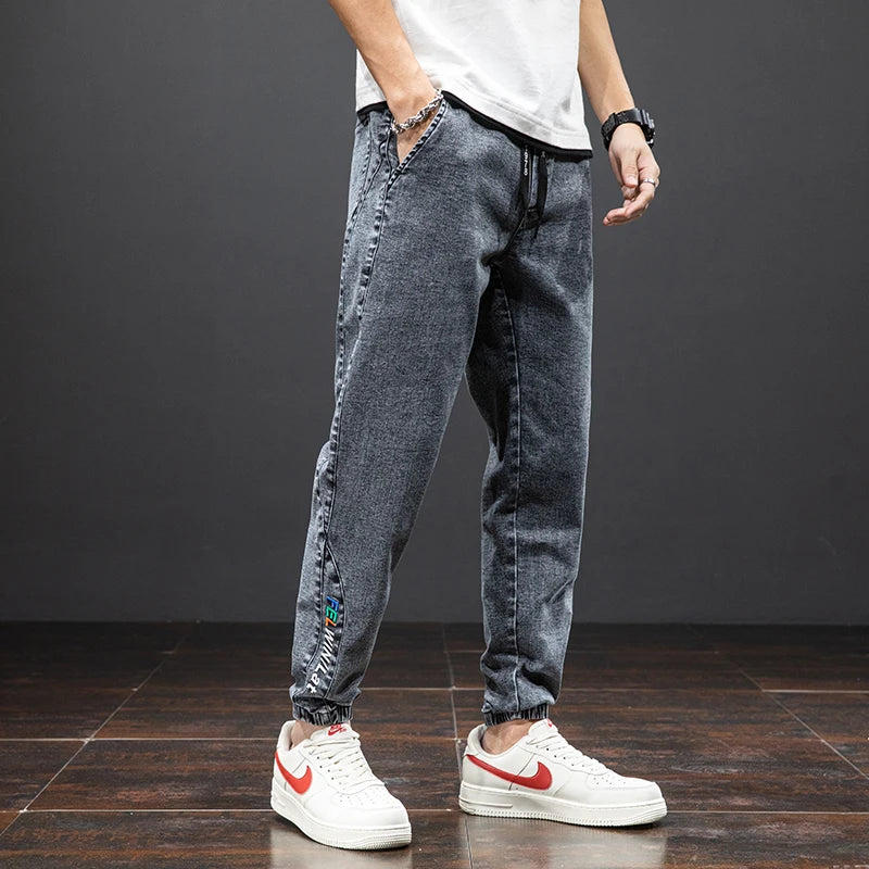 Spring Summer Black Blue Cargo Jeans Men Streetwear Denim Jogger Pants Men Baggy Harem Jean Trousers Plus Size 6XL 7XL 8XL - reetell