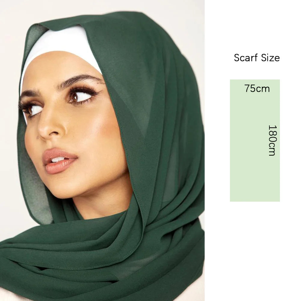 56 Colors Women Solid Color Chiffon Hijab Scarf Wrap Islamic Shawls Headband Muslim Hijabs  Headscarf Scarves - reetell