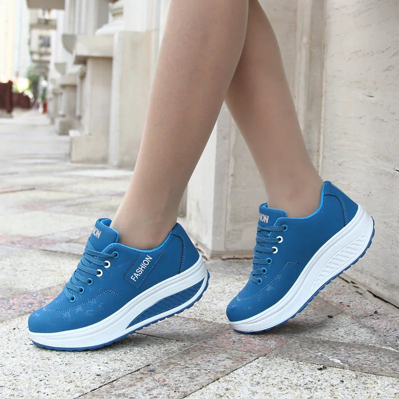 2021New Sneakers Women Platform Rocking Shoes Casual Fashionable Womens Chunky Designer Sneakers Zapatillas Con Plataforma Mujer