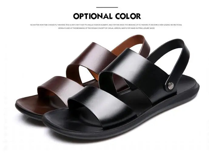 Brand New Shoes for Men Gladiator Genuine Leather Sandals Cow Leather Casual Slipper Man Cool Beach Shoes