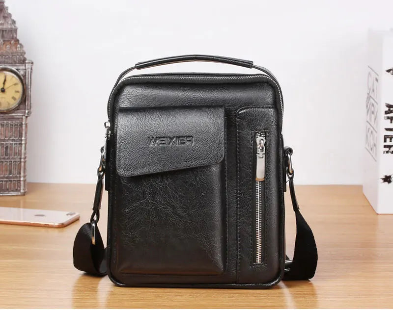 Casual Men Shoulder Bag Vintage Crossbody Bags Male Bag PU Leather Handbag Capacity Men Messenger Bags Tote Bag