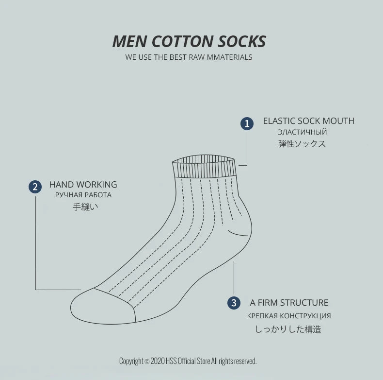 HSS Brand 100% Cotton Men Socks Summer Thin Breathable Socks High Quality No Show Boat Socks Black Short For Students Size 39-44