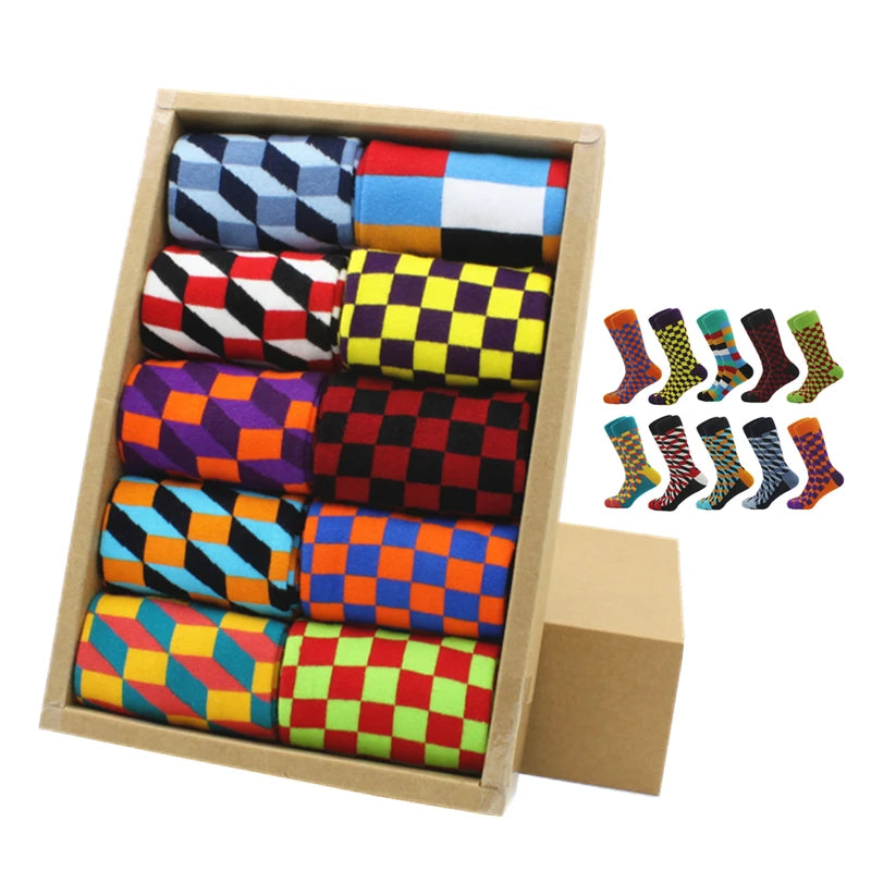 Classic Hot Sale Men Socks Funny Casual Business Dress Crew High Quality Socks Color Compression Happy Cotton Socks for Men