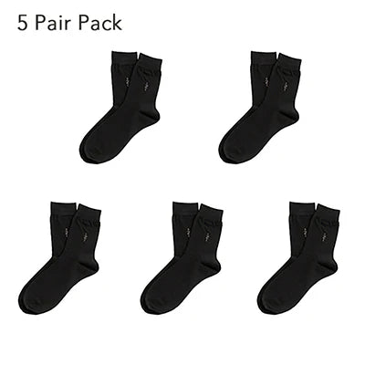 Real Silk Men's Business Crew Socks Ankle Seamless Toe Breathable Odor Resistant 5 Pairs