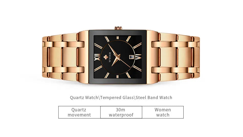 2022 WWOOR New Women Watches Top Brand Luxury Women's Bracelet Blue Square Watch Ladies Dress Quartz Wristwatch Relogio Feminino