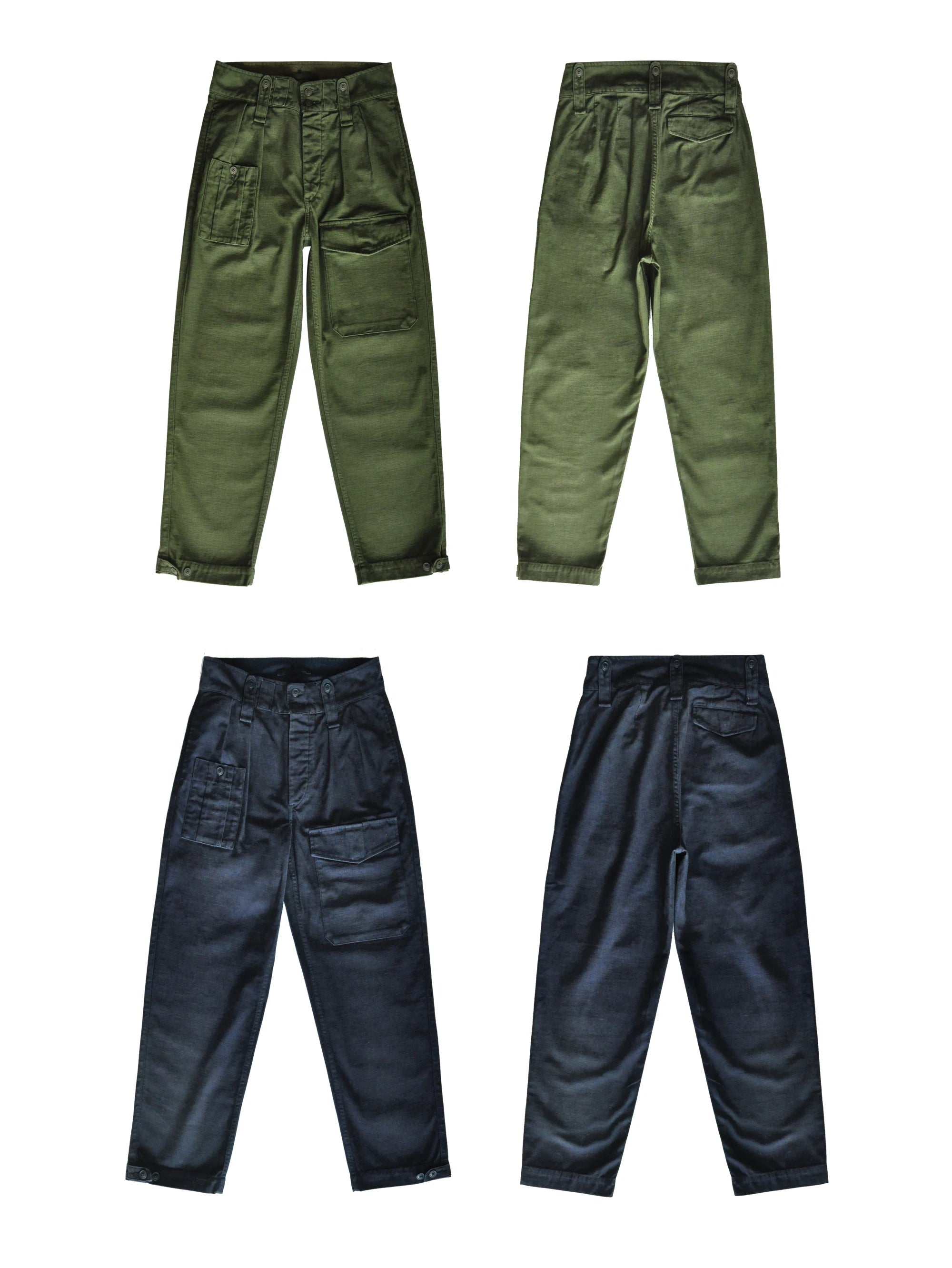 SauceZhan P37 British Army Pants OG107 Utility Fatigue Pants Classic Military Olive Sateen Baker pants Pants&Capris Cargo Pants - reetell