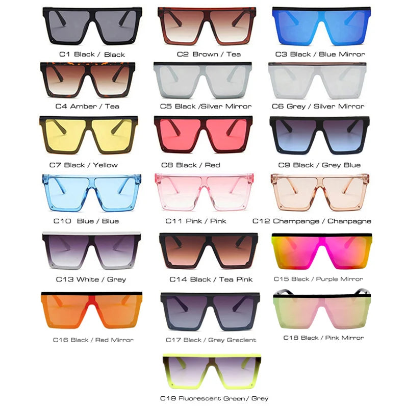 SHAUNA Flat Top Classic Square Sunglasses Woman Brand Designer Purple Mirror Coating Shades UV400 - reetell