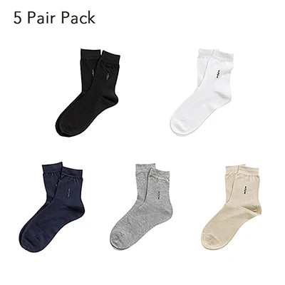 Real Silk Men's Business Crew Socks Ankle Seamless Toe Breathable Odor Resistant 5 Pairs