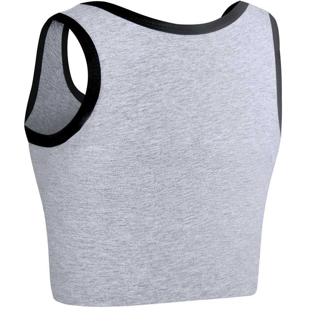 XUJI Women Tomboy Trans Elastic Chest Binder Breathable Cotton Slim Fit Tank Top - reetell