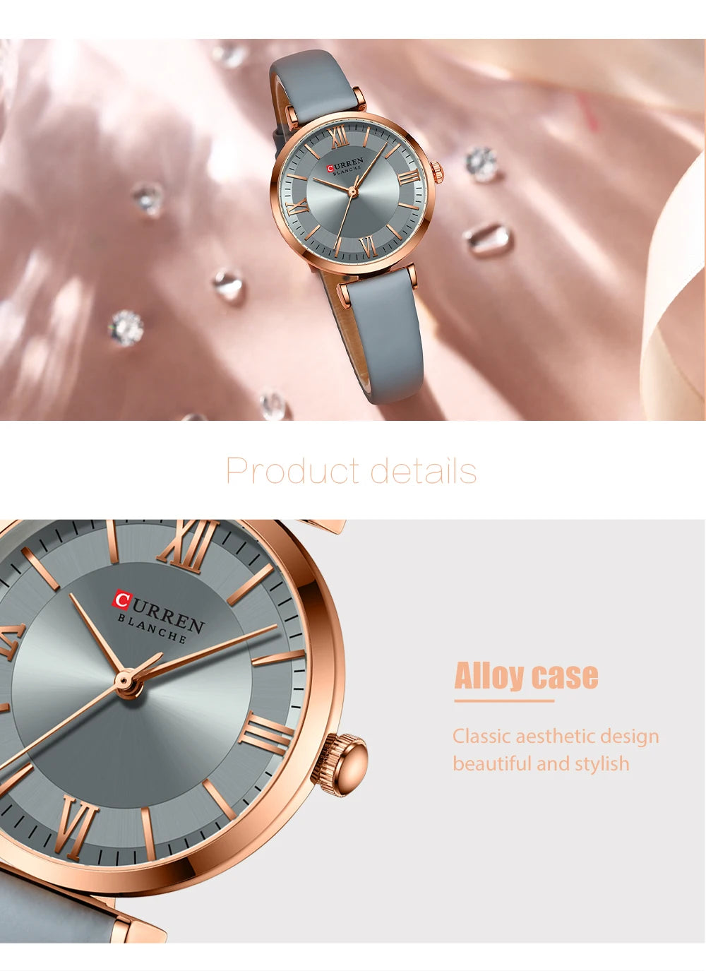 CURREN Luxury Brand New Watches for Women Simple Quartz Leather Clock Female Elegant Wristwatches