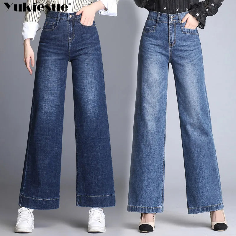 high waist jeans woman denim wide leg pants women's jean femme boyfriend ripped jeans for women  ladies jeans mom - reetell