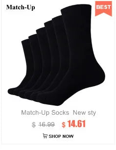 Match-Up  Men Bamboo Black Socks Breathable Business Dress Socks (6 Pairs/Lot)