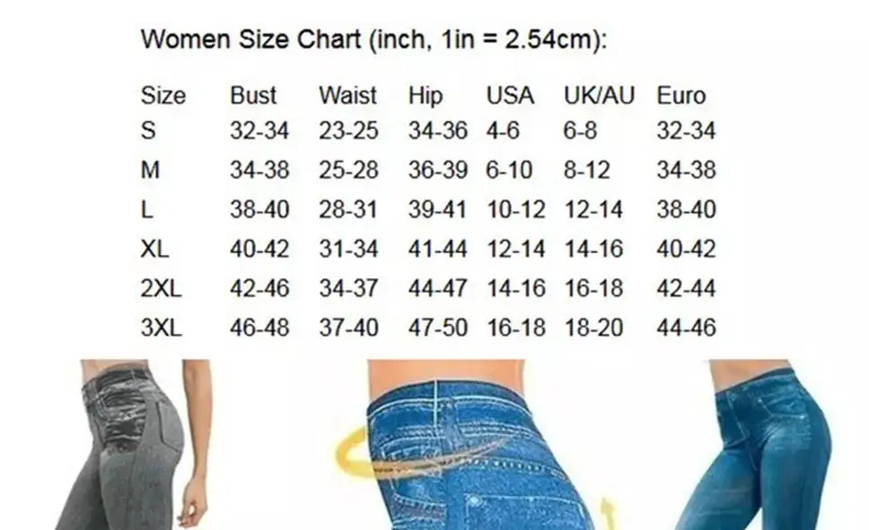 2023 Women's Spring and Summer Tight Imitation Jeans, Smart Slim Fashion, Large Tight Pants, False Pocket Women's Fitness Pants - reetell