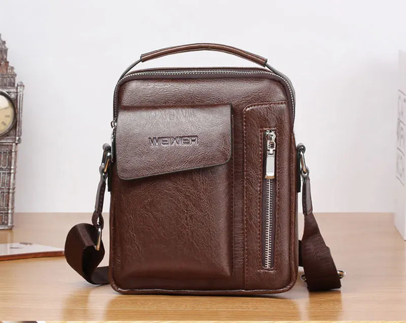 Casual Men Shoulder Bag Vintage Crossbody Bags Male Bag PU Leather Handbag Capacity Men Messenger Bags Tote Bag