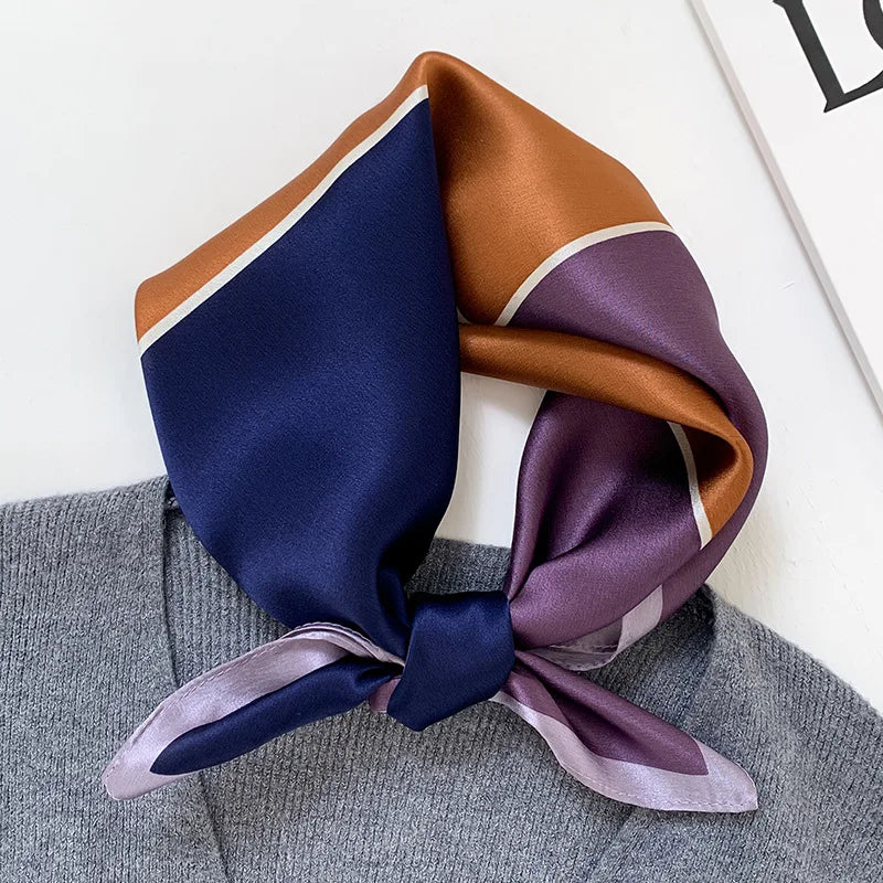 New Scarf 100% Silk Bandana Women Square Scarves Wrap Kerchief Mulberry Spring Fashion Luxury High Quality Headband Hijab Shawls - reetell