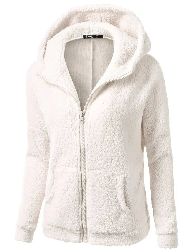 Autumn Winter Warm Jacket Women hoodie Hooded 2024 Casual Female Hoodies Sweatershirt Zipper Coat Solid Soft Fleece Women Coat - reetell