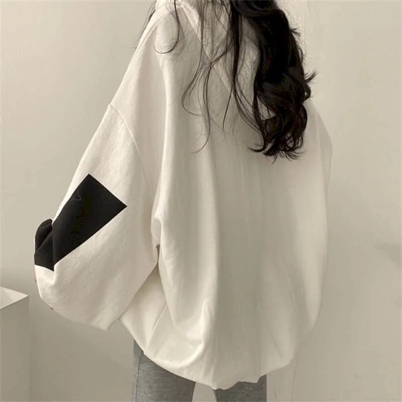 Fashion Letter Printing Hoodies Women 2024 Spring Autumn Thin Street Sports Loose Large Size Casual Hooded Pullover Womens Tops - reetell