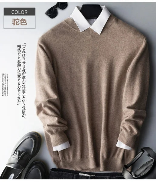 Men Cashmere Sweater Autumn Winter Soft Warm Jersey Jumper Robe Hombre Pull Homme Hiver Pullover V-Neck O-Neck Knitted Sweaters - reetell