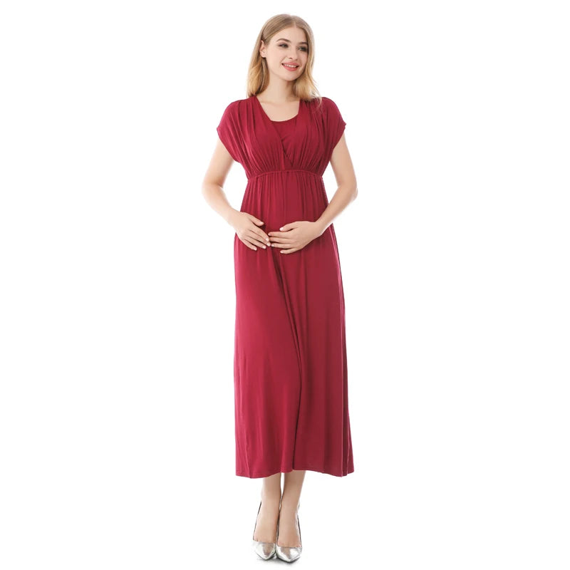 Emotion Moms Fashion Breastfeeding Dress Summer Maternity Clothes for Pregnant Women Postpartum Dresses Soft Fabric