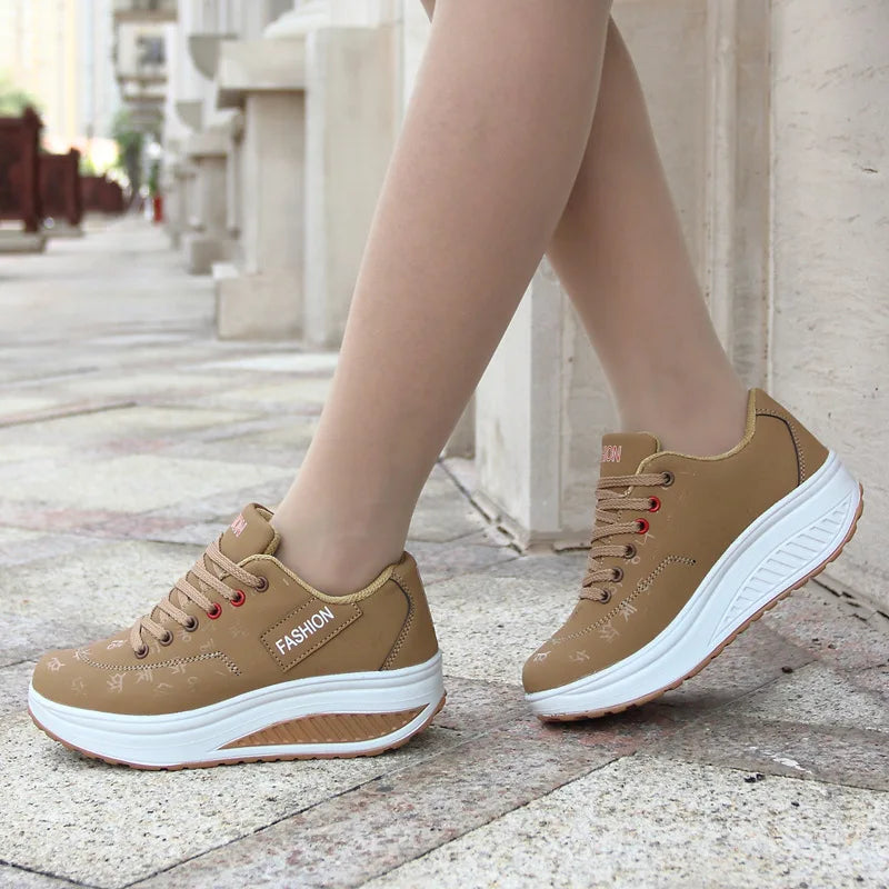 2021New Sneakers Women Platform Rocking Shoes Casual Fashionable Womens Chunky Designer Sneakers Zapatillas Con Plataforma Mujer