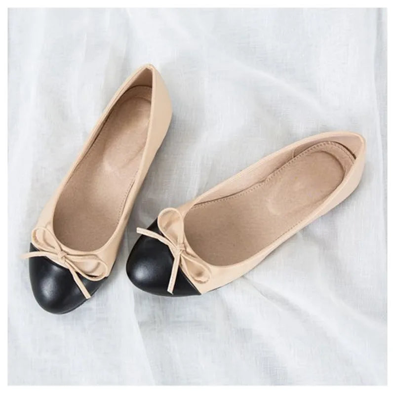 TIMETANGBig Size42Ballet Flats Shoes Women Slip On Soft Ballerina Female Work Shoes Black Beige Casual Shoe chaussure zapatillas - reetell