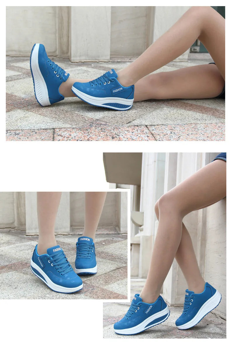 2021New Sneakers Women Platform Rocking Shoes Casual Fashionable Womens Chunky Designer Sneakers Zapatillas Con Plataforma Mujer