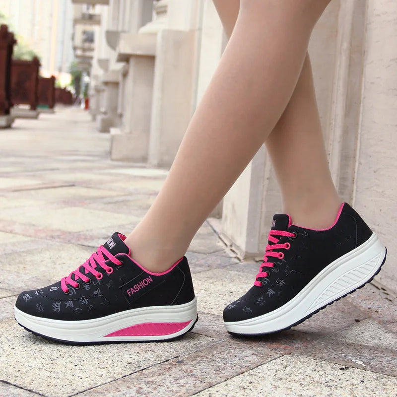 2021New Sneakers Women Platform Rocking Shoes Casual Fashionable Womens Chunky Designer Sneakers Zapatillas Con Plataforma Mujer