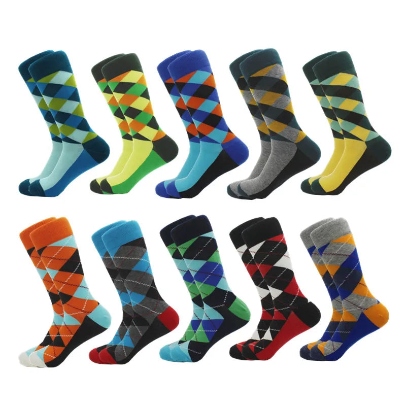 Classic Hot Sale Men Socks Funny Casual Business Dress Crew High Quality Socks Color Compression Happy Cotton Socks for Men